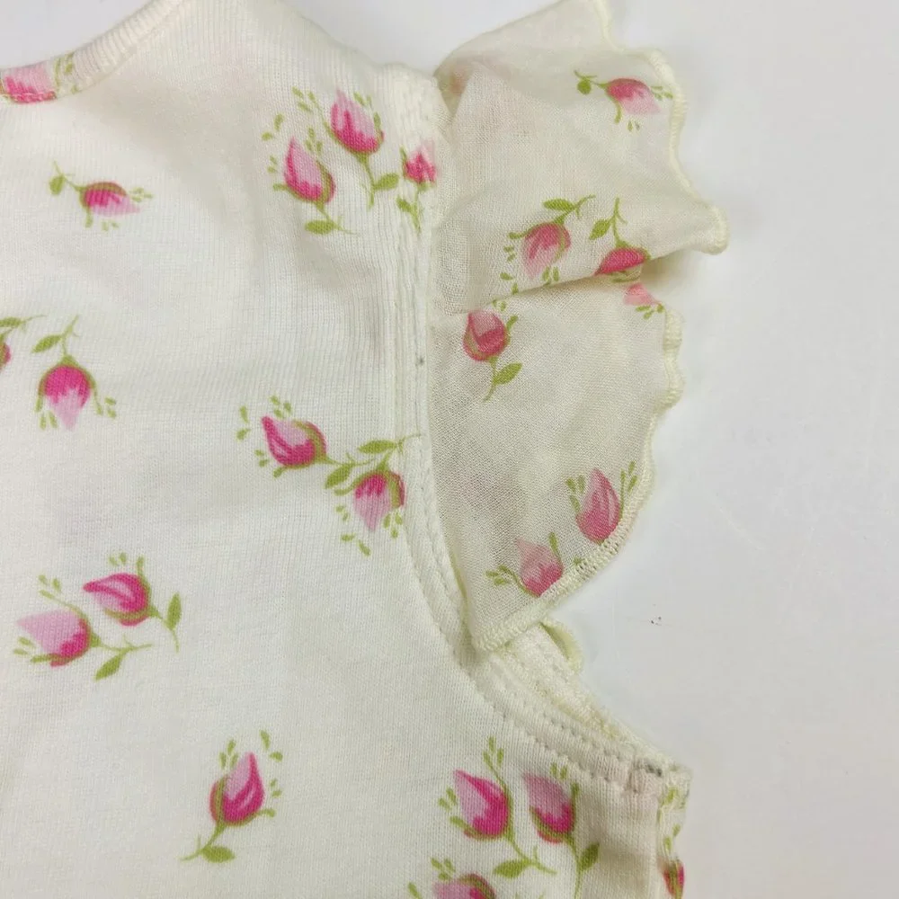 NWT Gymboree Baby Girl Smocked Rosebud Romper Size 6-9 Months